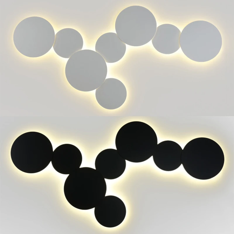 

Nordic Led Wall Lamp Modern Wall Lights Bedside Lamp Bedroom Living Room Vanity Light Stairs Light Round Aluminum Led Lights 12W