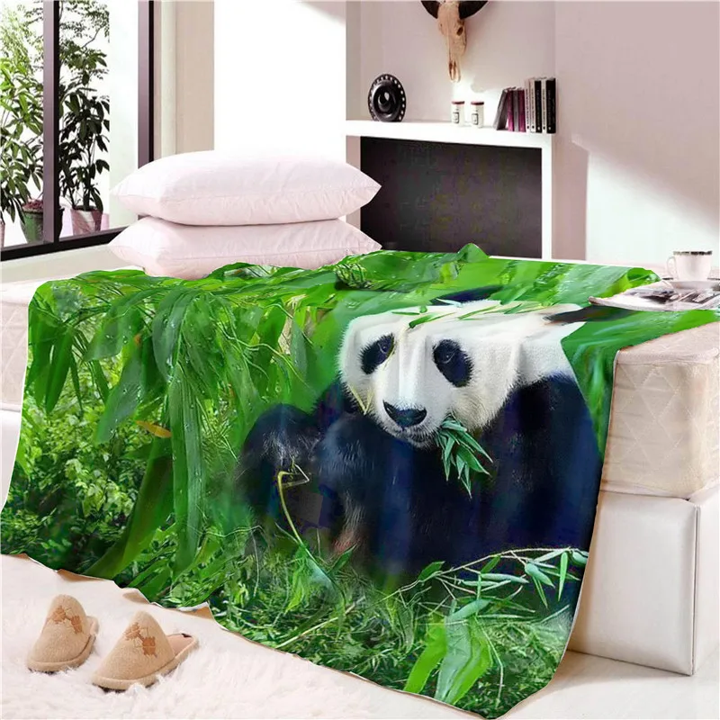 

Green Nap Blanket Super Soft Panda Microfiber Velvet Plush Throw On Bed Sofa Bedspread Travel Beach Towel Printed CB75