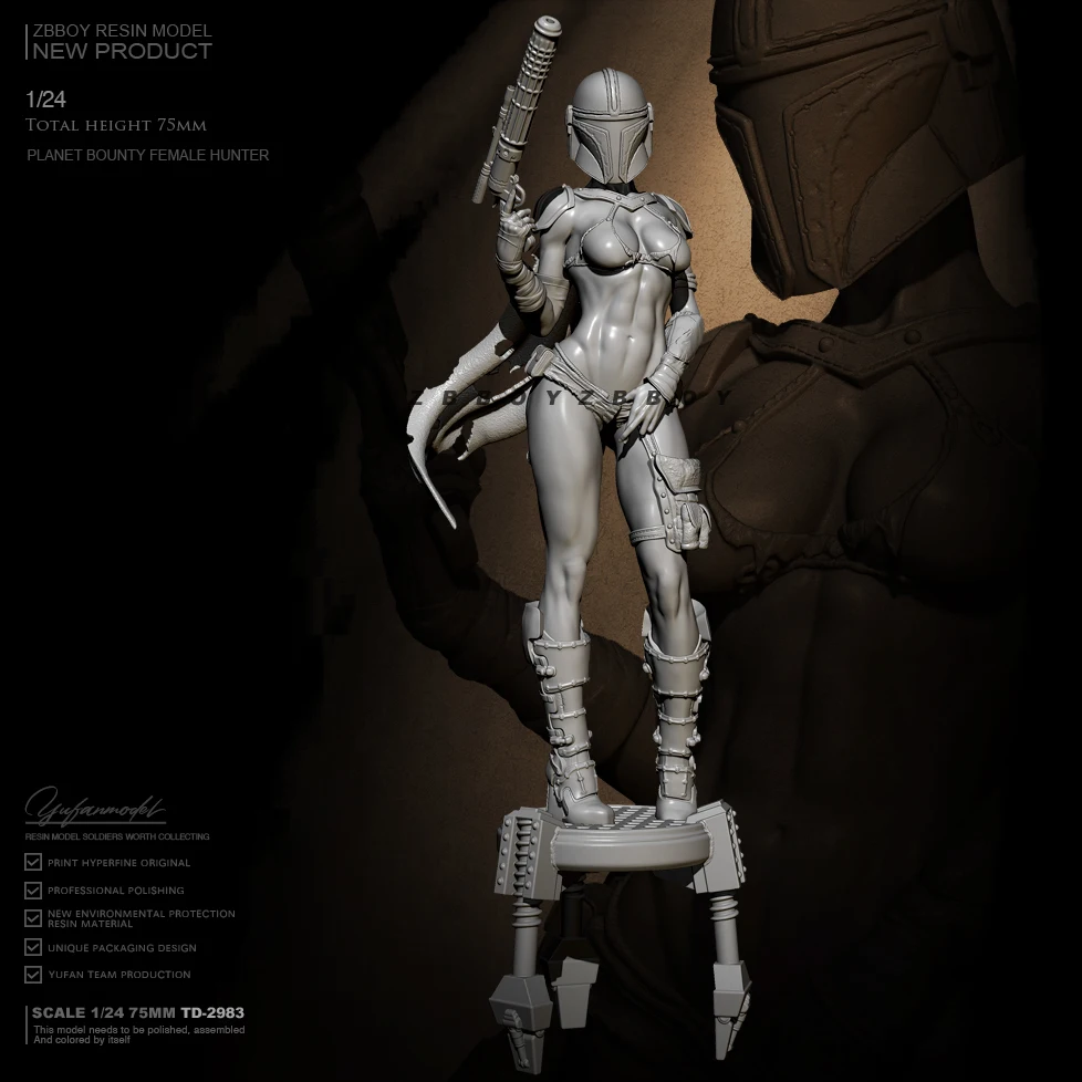 

75mm Planet Bounty Hunter Resin Figure Soldier TD-2983