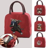 lunch bag thermal insulated samurai print lunch box tote cooler bag bento pouch container school new travel food storage handbag