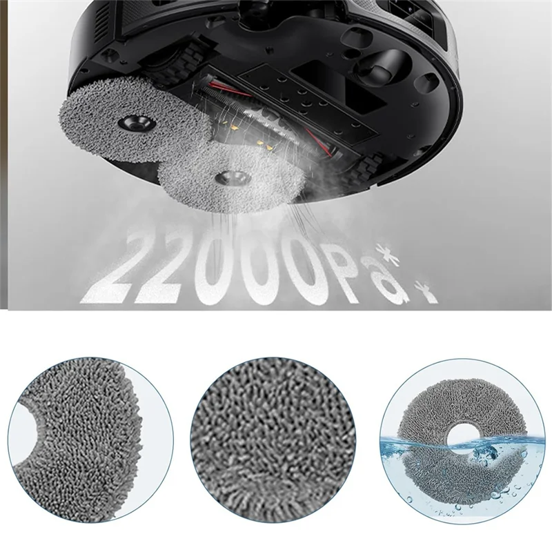 Фото Запасные части ABBK-10Pcs для робота-пылесоса Roborock Saros Z70/G30: боковые щетки, HEPA-фильтры, салфетки для уборки. №4