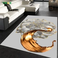 white rose flower rugs and carpets for home living room floor mat golden ink splash non slip bathroom flannel bedroom decoration