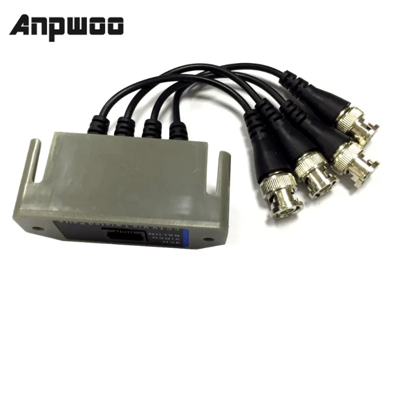 

ANPWOO 4CH HD Passive Video Balun Transceiver BNC To UTP RJ45 CCTV Via Twisted Pairs for AHD TVI CVI Camera DVR CCTV System