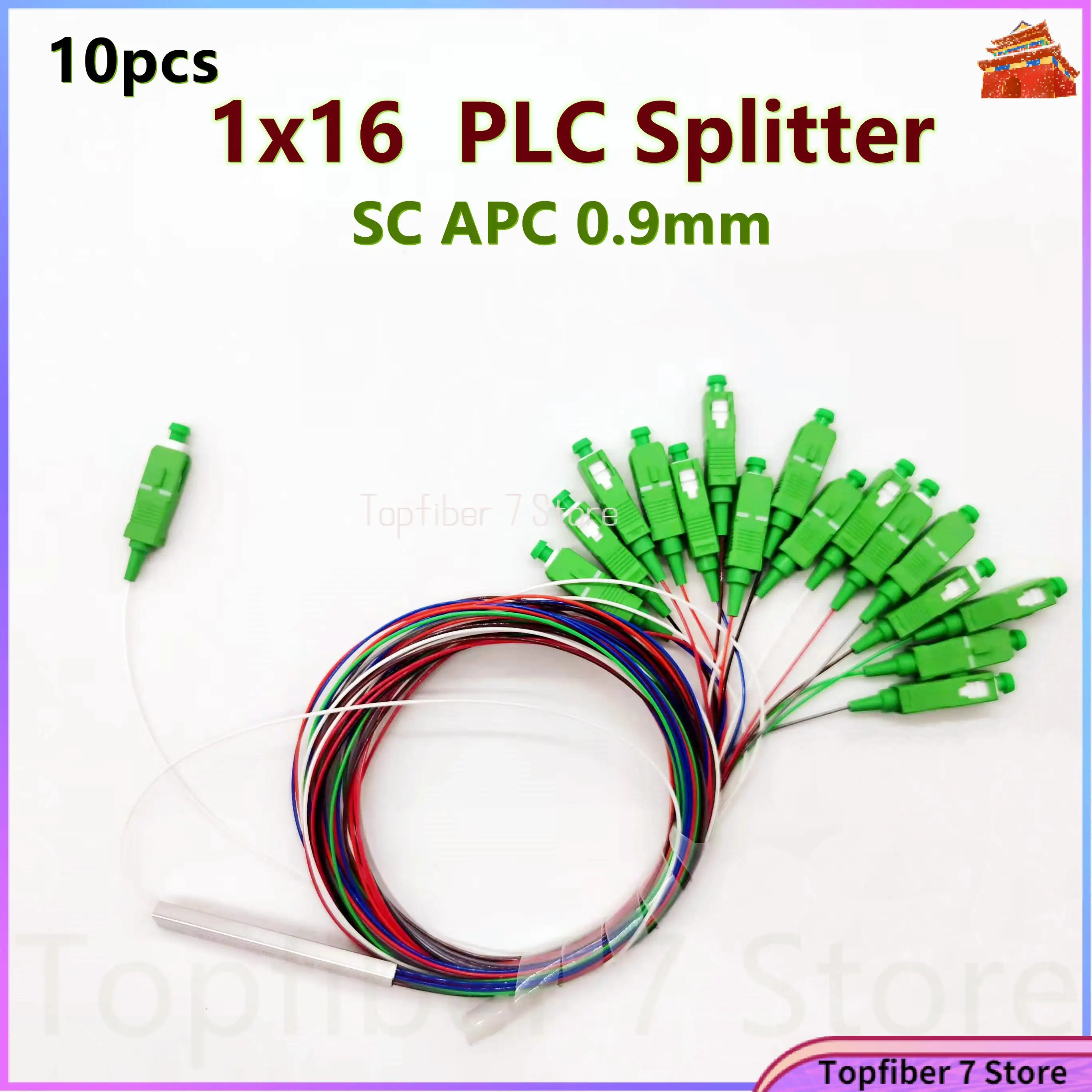 10pcs 1X16 SC APC PLC Splitter 0.9mm Fiber Optical  Mini steel tube type 1x16  Fiber Opitc Splitter Micro-enclosed Splitter