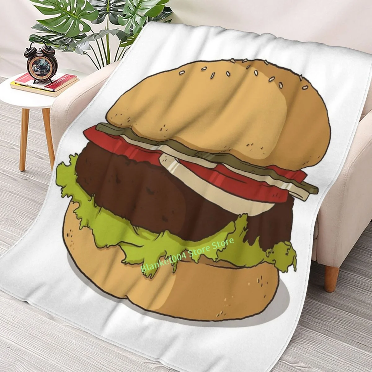 

Burger & Fries Throw Blanket 3D printed sofa bedroom decorative blanket children adult Christmas gift