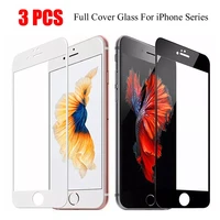 3pcs full cover protective tempered glass for iphone 11 7 8 6 6s plus se 2020 screen protector for iphone x xr xs 11 12 pro max