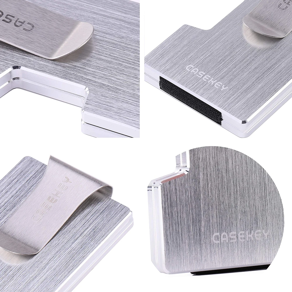 CASEKEY Slim Wallet Carteira RFID Luxury Minimalist Metal Tarjetero Aluminio Hombre Business Porta Tarjeta New Bring Pochette