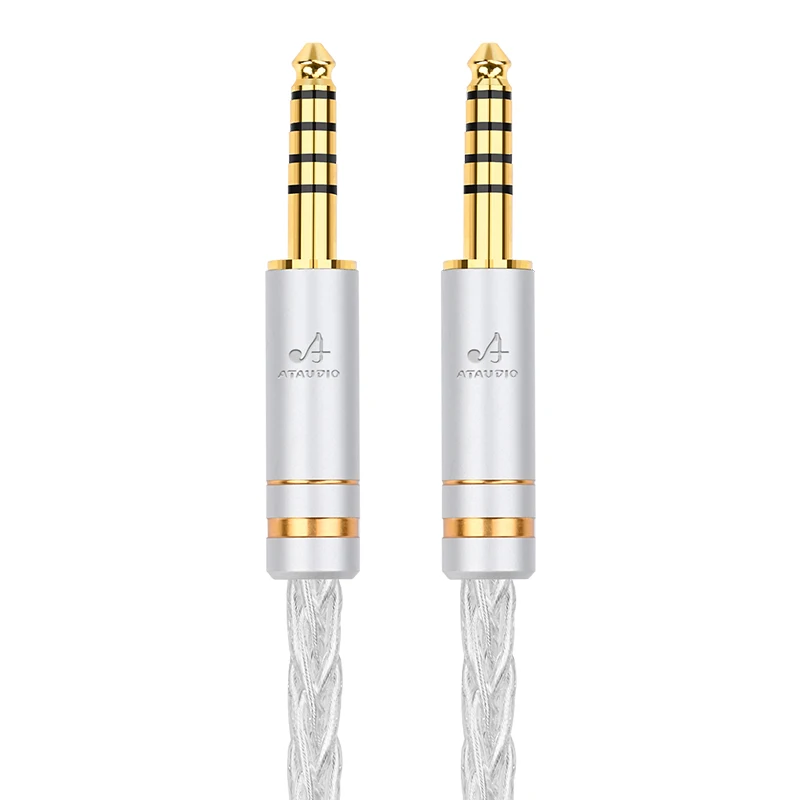 Аудиокабель ATAUDIO HiFi из чистого серебра от 4,4 мм до 4,4 мм, сбалансированный кабель для обновления наушников для наушников Fostex T60RP T20RP T50RP (art.: 3920d1aeff01f) - 3920d1aeff01f