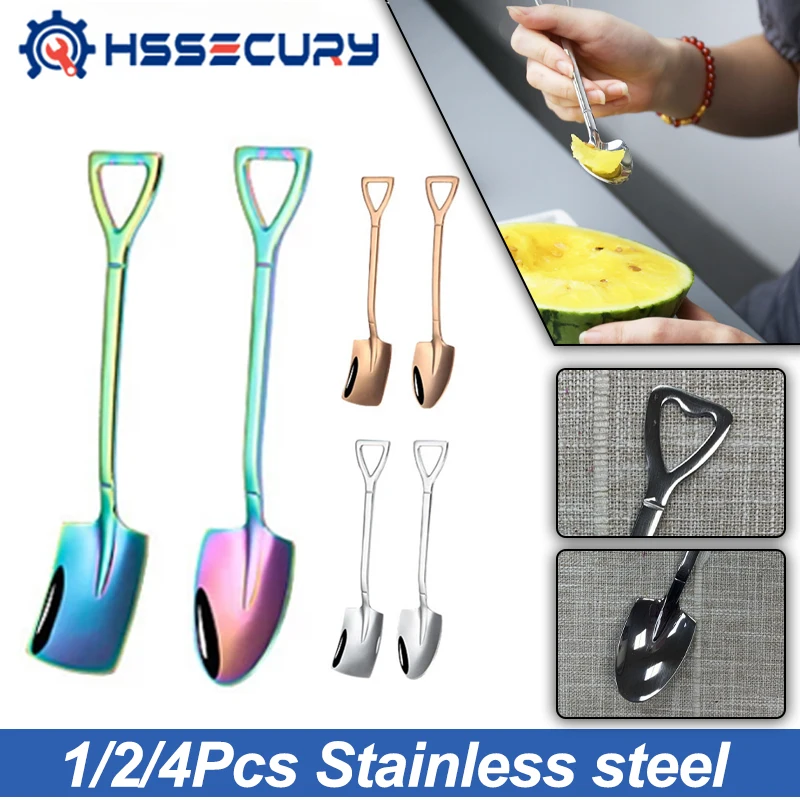 

4PCS Coffee Shovel Spoons Stainless Steel Tea Spoons Creative Tea Spoon Watermelon Ice Cream Dessert Scoop Tableware Cutlery