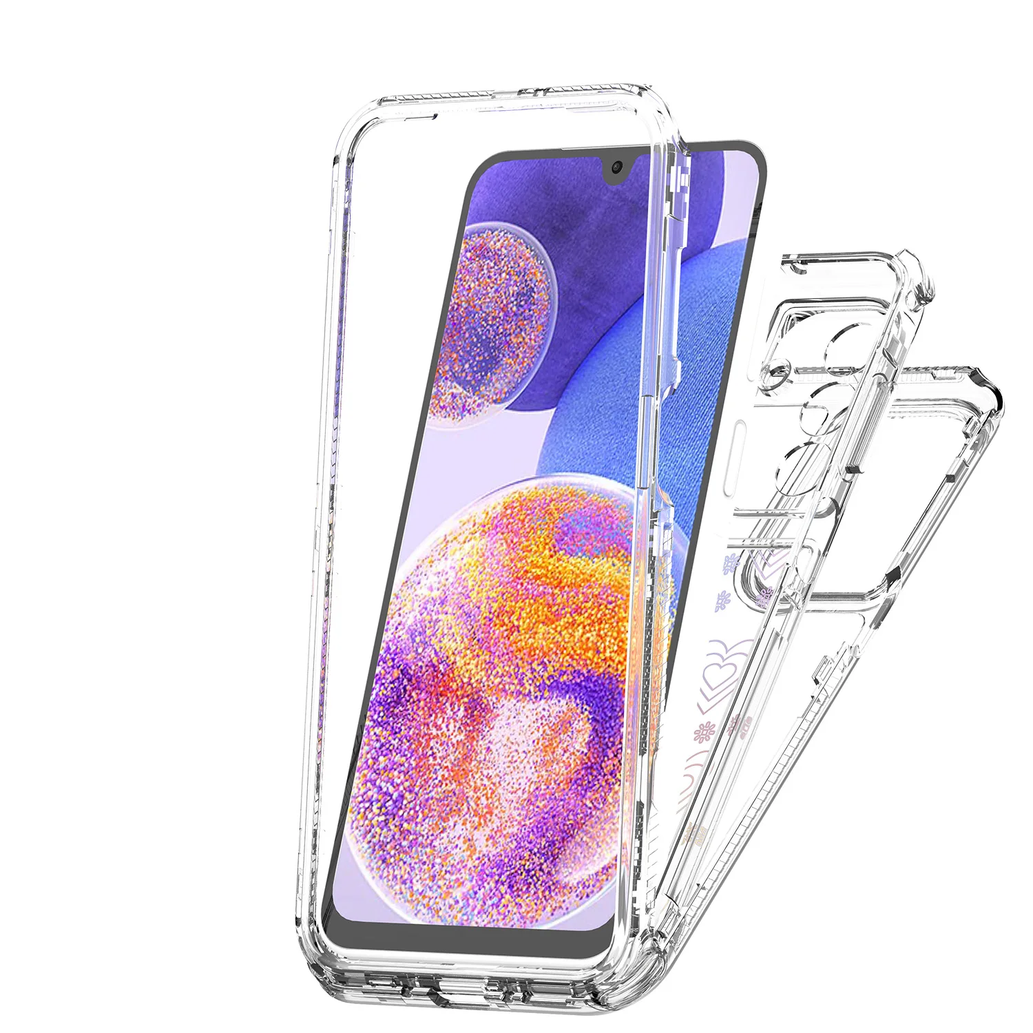 Фото Чехол для телефона с лазерным узором для Samsung Galaxy A37 A57 A07 4G, ударопрочная толстая задняя крышка без защитной пленки для экрана №3