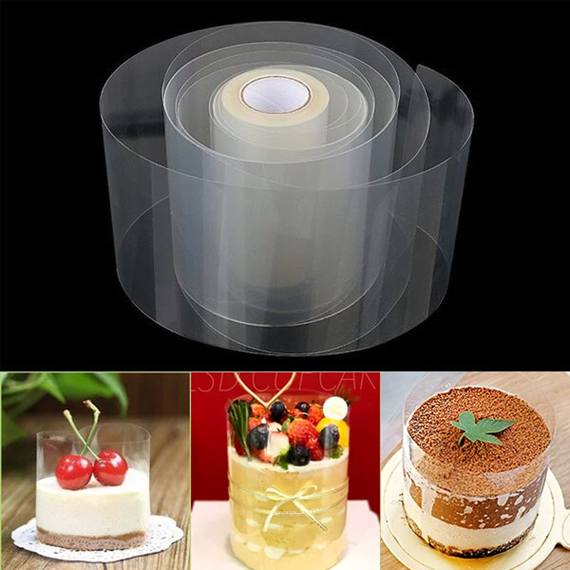 

1 Roll 10M Durable Cake Surround Film Transparent Cake Collar Kitchen Mousse Cake Chocolate for Baking Cake Decorating Supplies