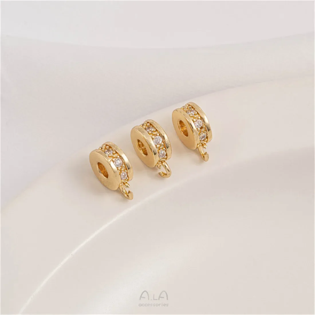 1 шт. бусины-ведра из 14-каратного золота с цирконием бусины-колеса подъемными