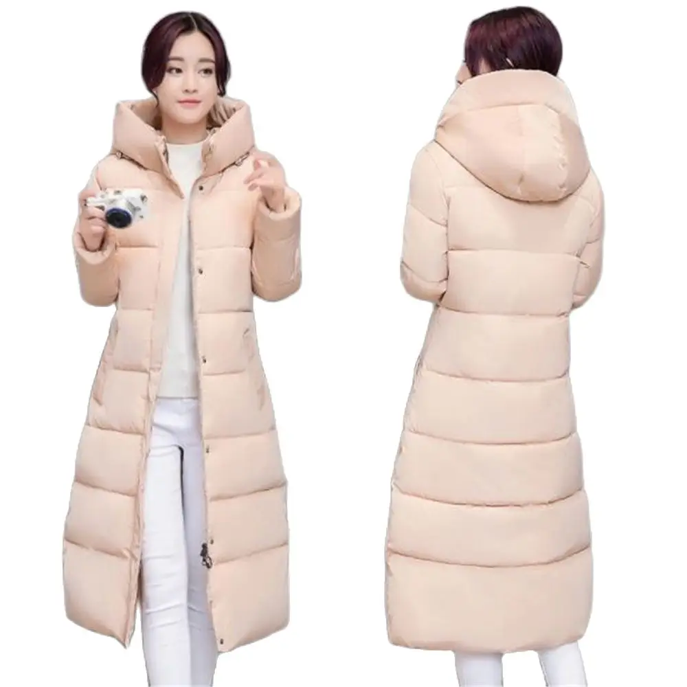 

Women Winter Thicken Coats Down Padded Clothes Solid Coton Jacket Puffer Warm Winter Parkas Outerwear Overcoat Hot Sale X-Long