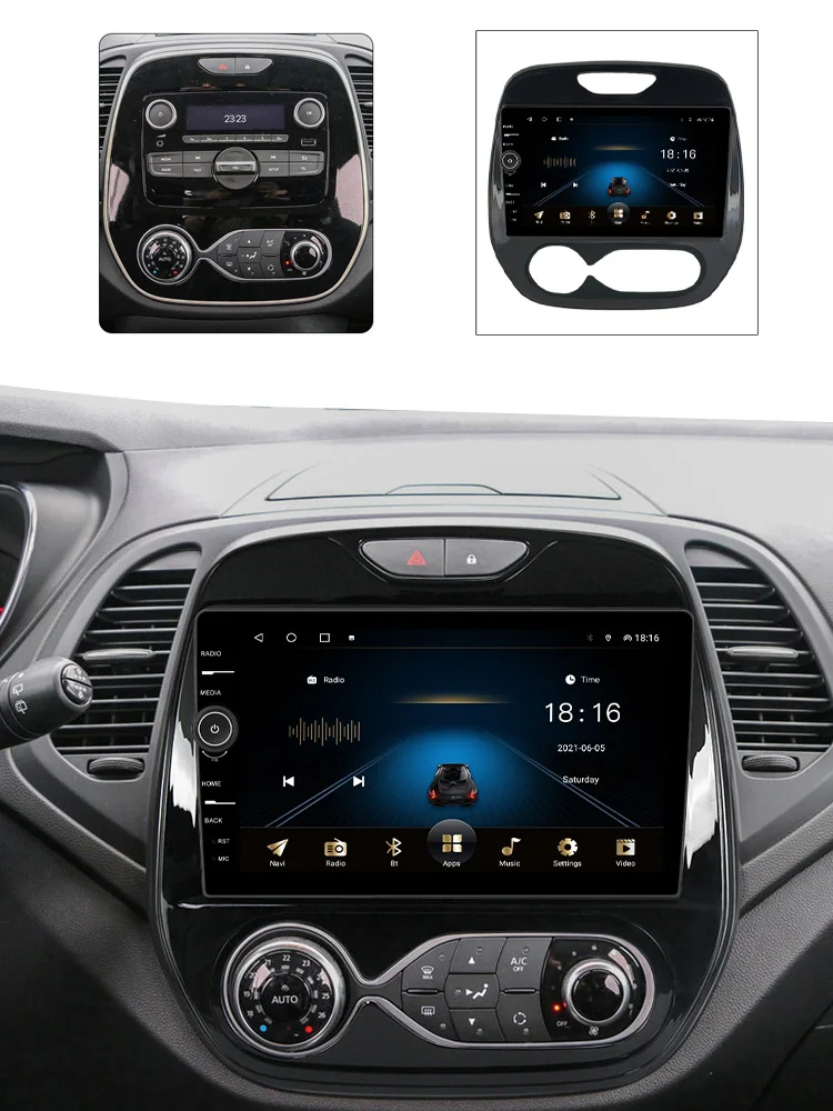 Автомобильная Мультимедийная система Carplay Android для Renault Kaptur Captur Clio Samsung QM3 2011-2018 QLED