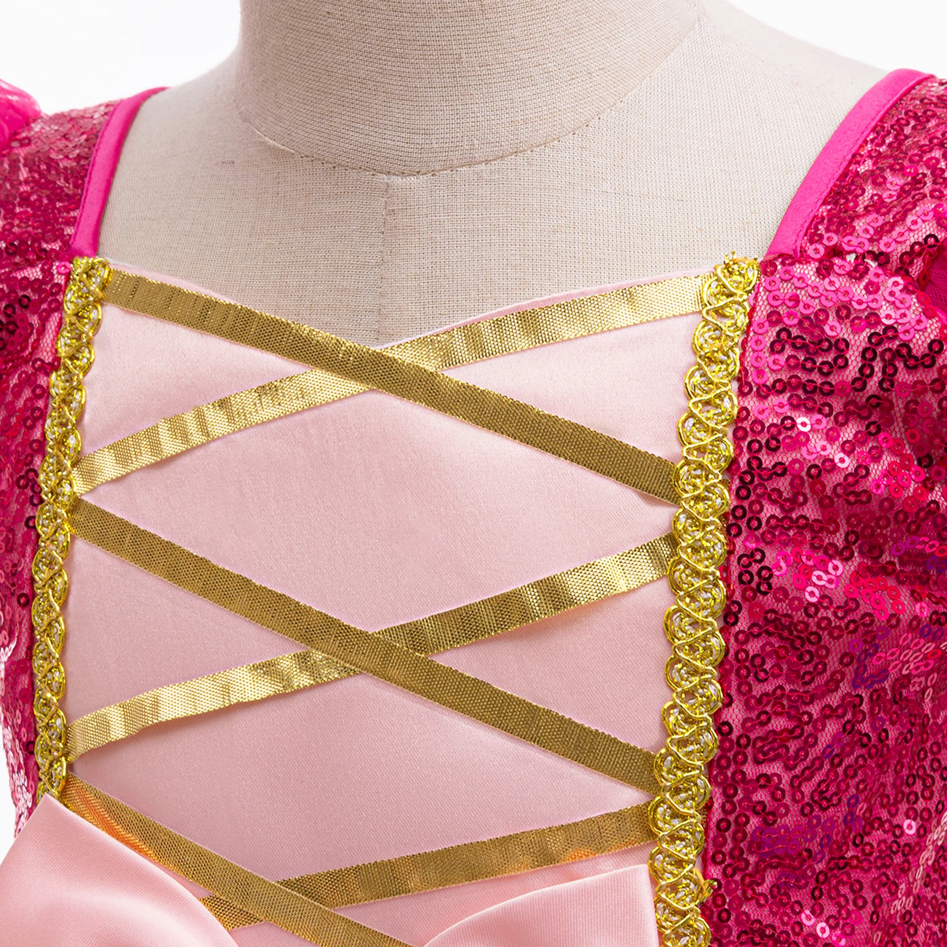 Розовое платье для косплея Спящая красавица платья детское принцессы Барби с