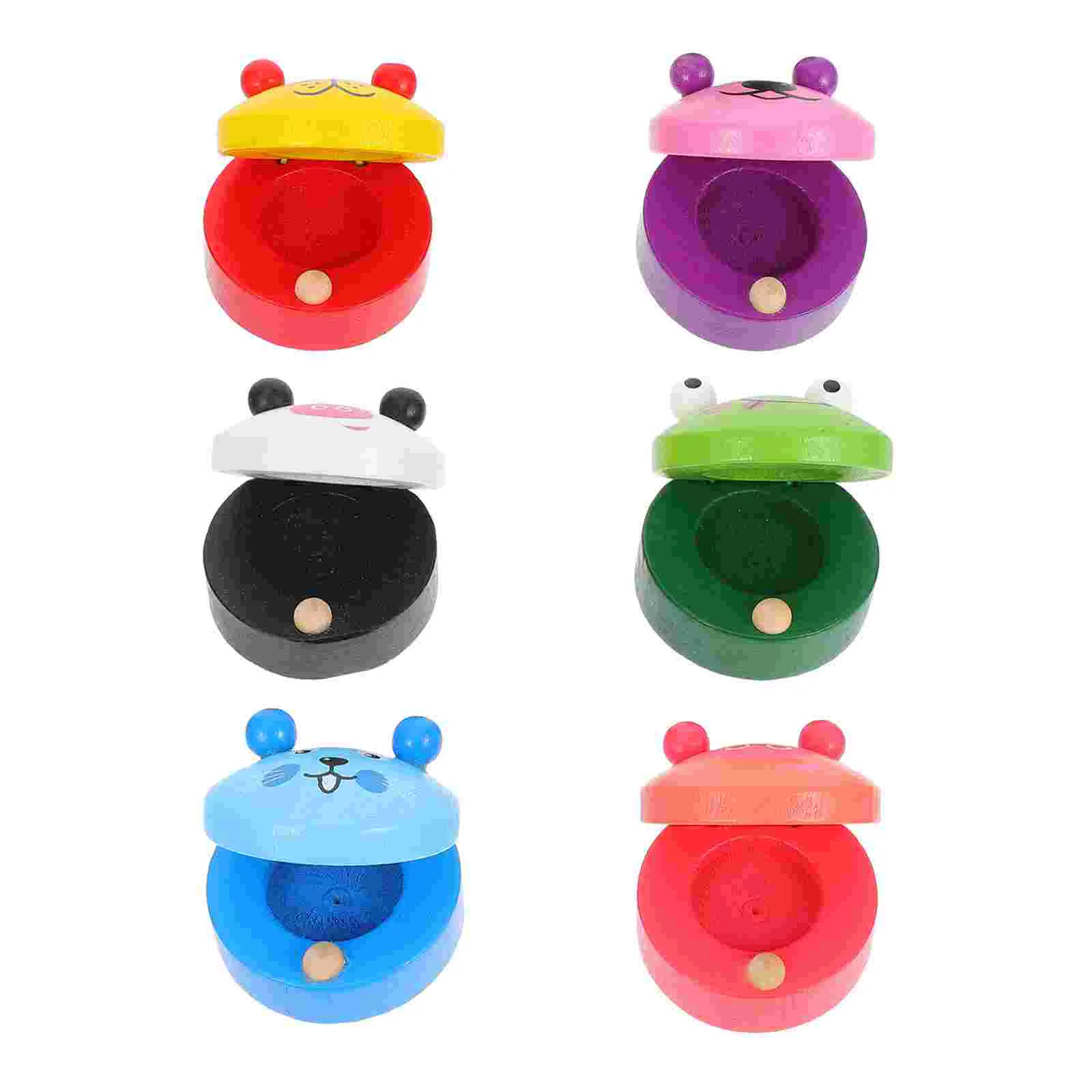 

Castanets Instruments Musical Kidswooden Cartoon Toy Toys Children Percussionegg Shakerswood Finger Baby Animal Education
