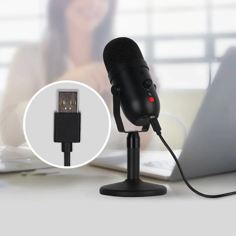 Профессиональный конденсаторный USB-микрофон микрофон для ПК ноутбука студийной