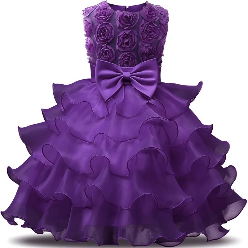 

Baby Girls Dress Embroider Cake Layered Elegant Princess Dress Kids Dresses For Girls Carnival Party Ball Gown Children Clothing