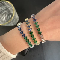 2022 new fashion multicolor round zirconia bracelets for women personality design luxury bracelet party jewelry birthday gifts
