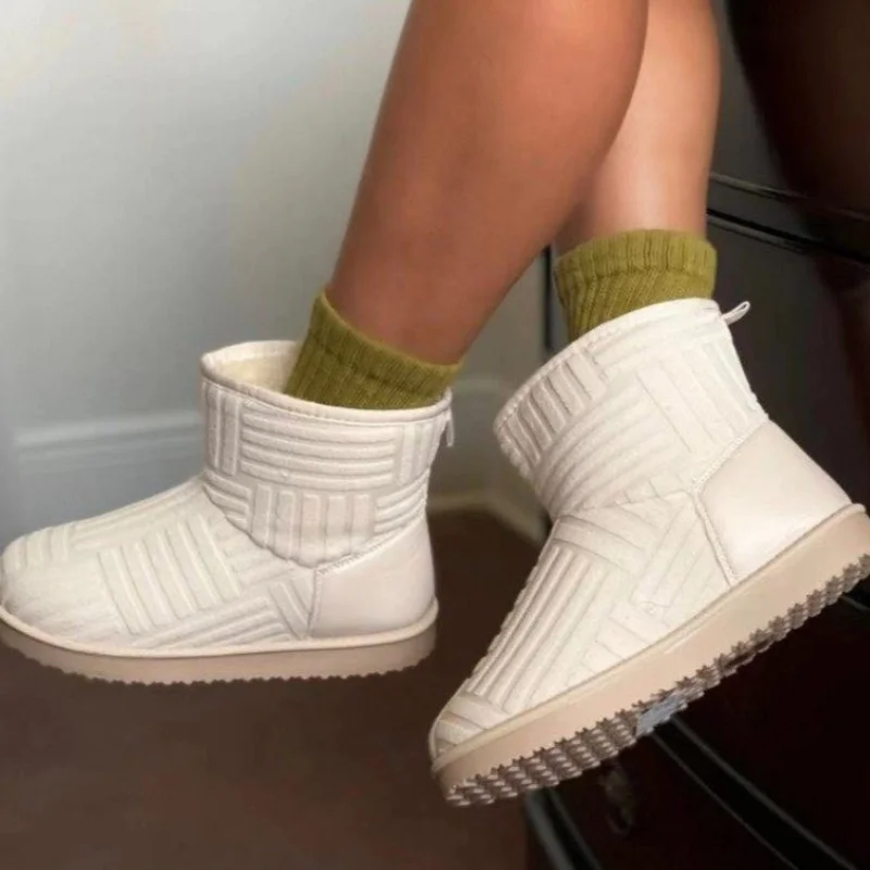 

Snow Boots Women Ankle Boots for Women Winter Corduroy Female Booties Y2k Shoes Flat Casual Warm Female Botas Plataforma Mujer