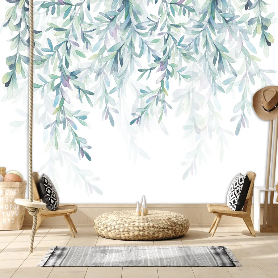 

Custom Leaves Retro Wall Papers Home Decor Printing Furniture Tropical Wallpaper for Living Room Bed Mural Peel and Stick Roll