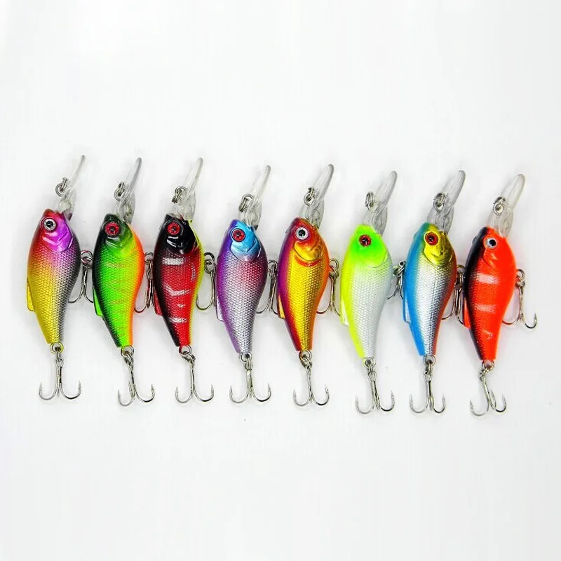 

NEW 8pcs Fishing Lure Fishing Bait 7cm/9g Crankbait Fishing Tackle Hook