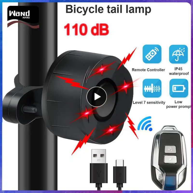 

3-in-1 Bike Detector Smart Bicycle Taillight Remote Control Wireless Bike Vibration Alarm Alarm System Bike Bell Waterproof New