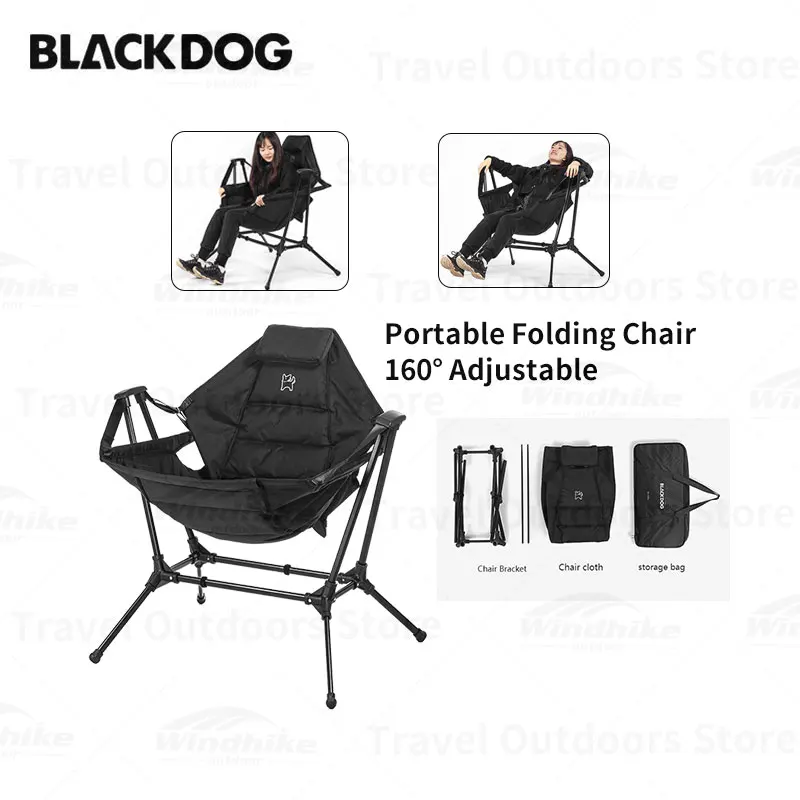 

Naturehike-BLACKDOG 160 ° Регулируемый шезлонг 600D ткань Оксфорд портативный складной стул 7075 Алюминиевый походный пляжный стул
