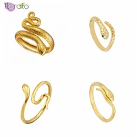 open snake rings for women animal adjustable hip hop adjustable ring bohemian gold silver color party trend jewelry gift