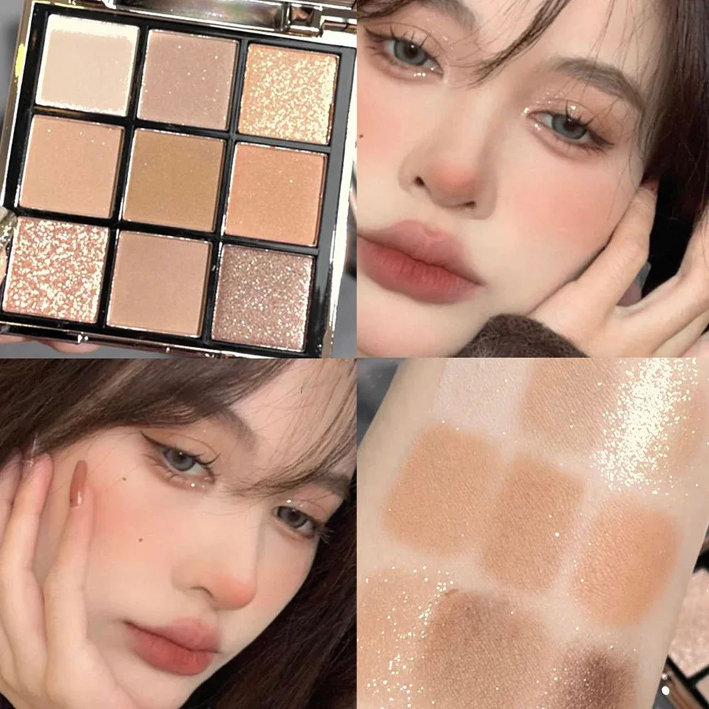 Новинка 2024 блестящие тени для век Палитра Розовые коричневые жемчужные золотые