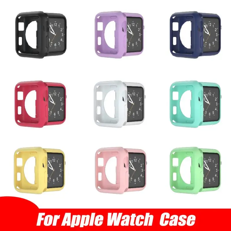 Новый Популярный Мягкий силиконовый чехол для Apple Watch 7 6 SE 5 4 3 42 мм 38 защитный iWatch