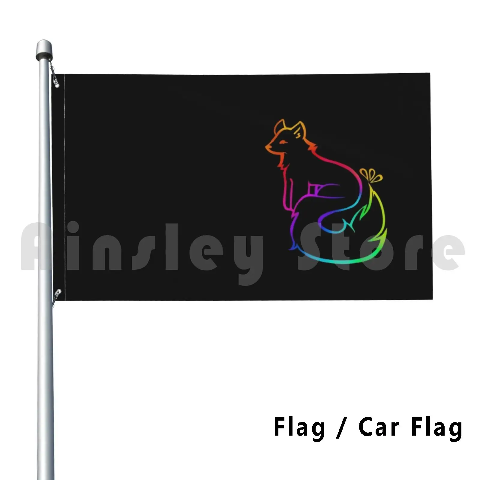 

Rainbow Fox Outdoor Decor Flag Car Flag Fox Rainbow Rainbow Fox Graphic Design Cute Animal Vixen Fluffy