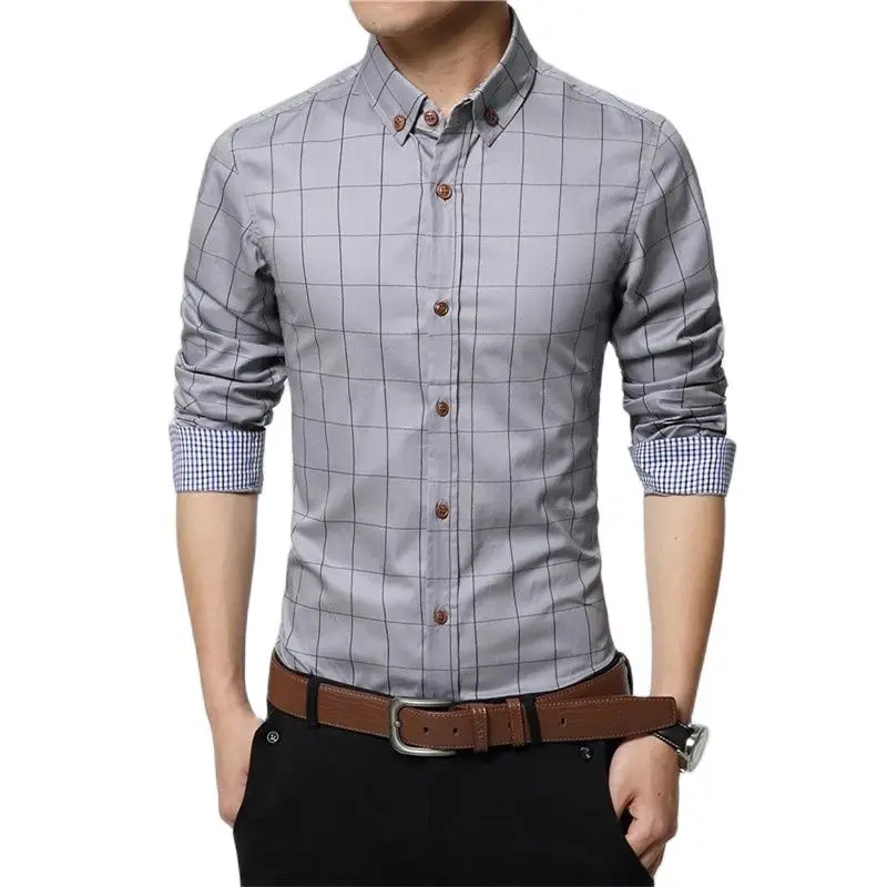 Men's slim long sleeve shirt 2022 fashion new casual spring and autumn men's shirt