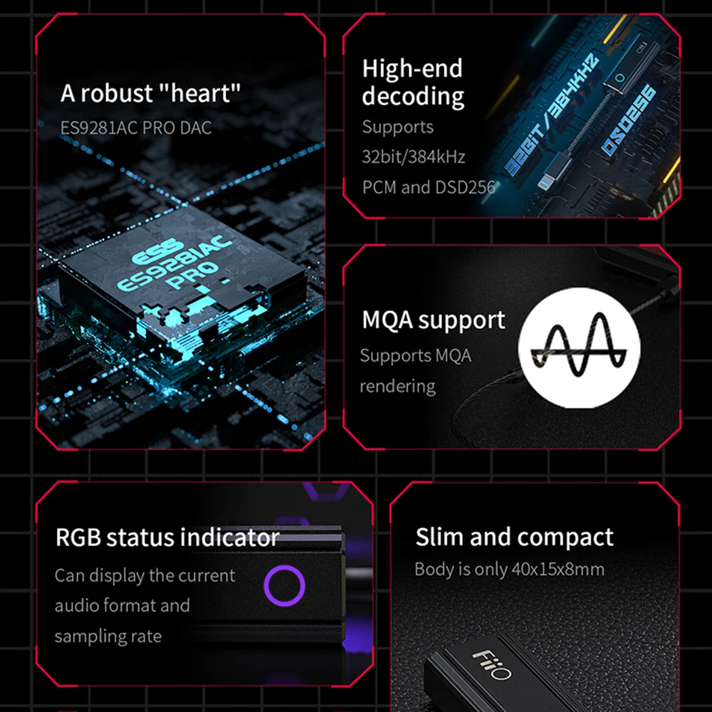 Адаптер усилителя FiiO JadeAudio KA1 USB DAC адаптер MQA TYPE-C/Ligthning до аудиокабеля 3 5 мм чип ES9281AC
