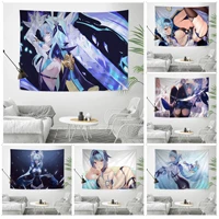 genshin impact eula anime tapestry art science fiction room home decor kawaii room decor
