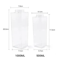 milk carton water bottle transparent bpa free plastic portable clear box for juice milk bottle outdoor tour camping drinking cup