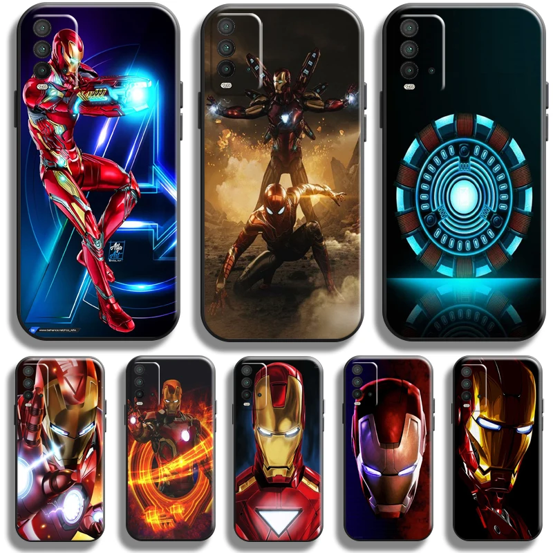 

Marvel Avengers Iron Man For Xiaomi Redmi 9T Phone Case Soft Back Silicone Cover Coque Liquid Silicon