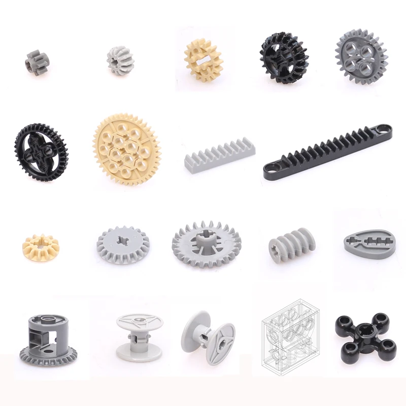 

9686 EV3 Wedo MOC Gear Series DIY Building Blocks Accessories Bricks High-tech Parts Suitable For All Brands Small Particle Toys