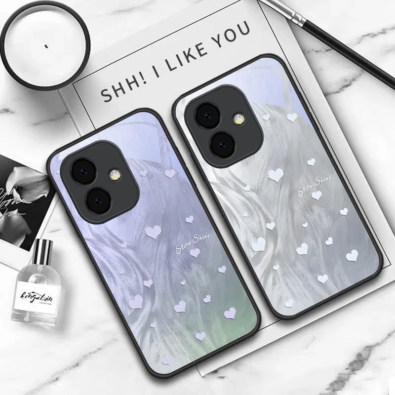 Фото Светящийся в темноте стеклянный чехол для телефонов Oppo A40, A54s, A16, A98, A3x, A80, A74, A60, A17, A96, A93, A38, A18, A79, A58, A78, A73, A60, A3 №5