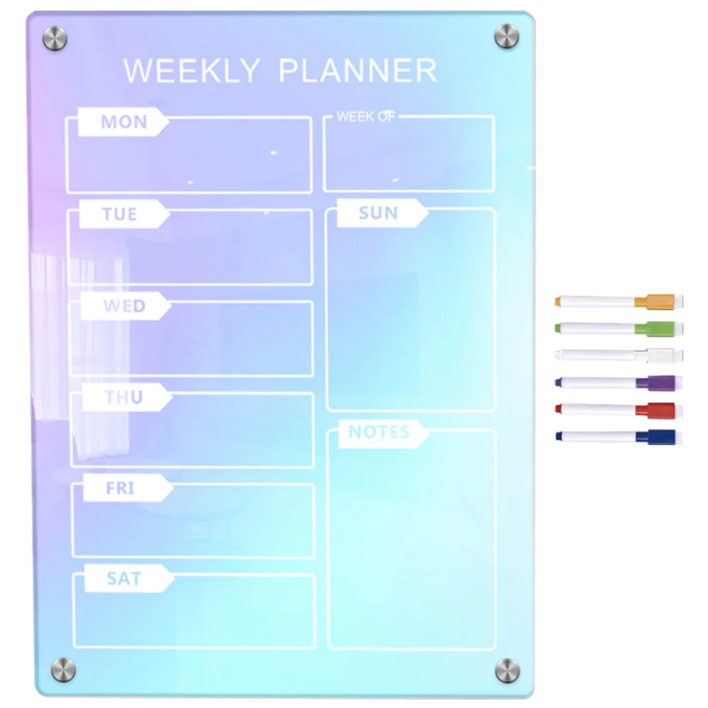 

Refrigerator Colored Weekly Planner Fridge Acrylic Magnetic Dry Erase Board Calendar Decorative Planning