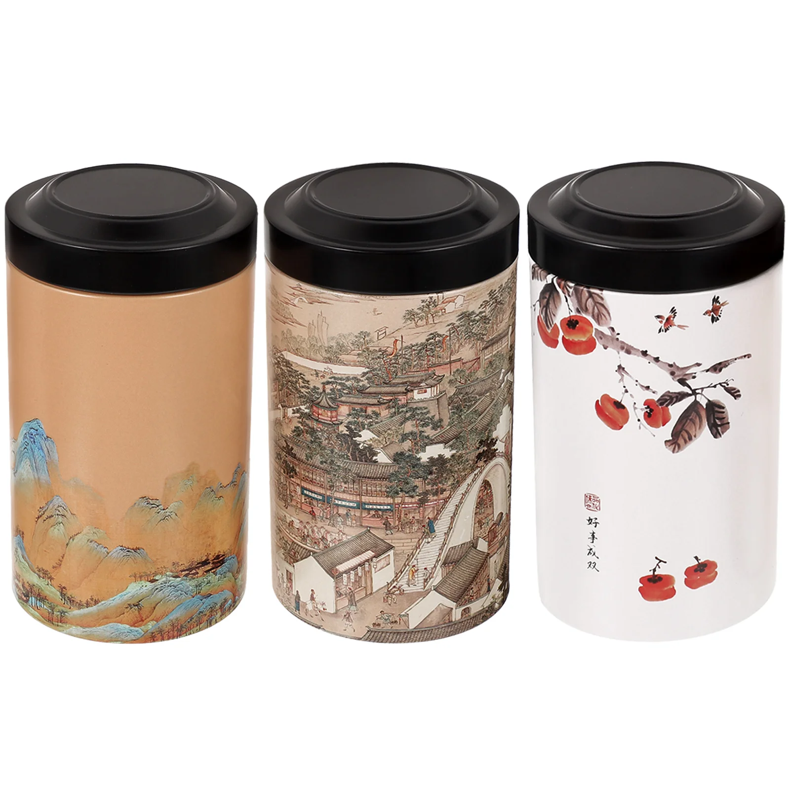

3 Pcs Containers Lids Metal Cookie Jar Cookies Tea Leaves Airtight Glass Candy Jars Kitchen Canister Coffee Box