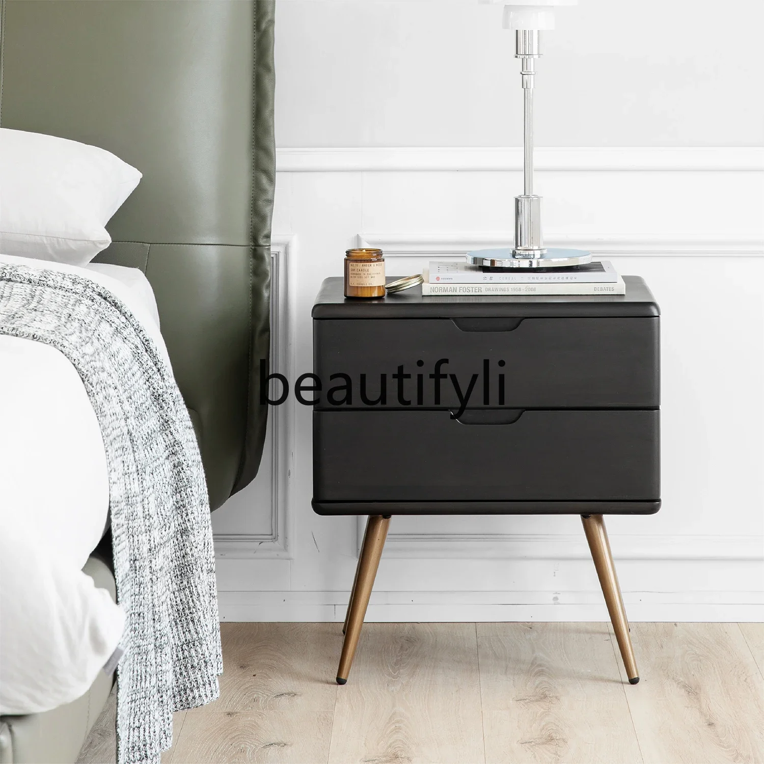 Прикроватная тумбочка из черной смородины вишневое дерево цельное современная