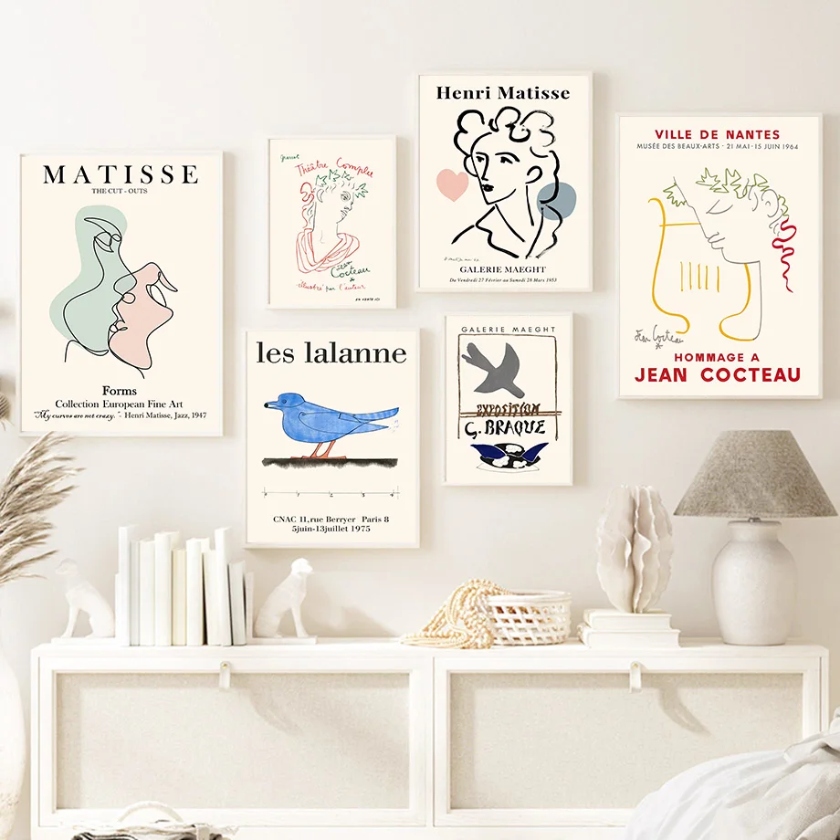 

Matisse Abstract Line Face Flowers Bird Nordic Posters And Prints Wall Art Canvas Painting Wall Pictures For Living Room Decor
