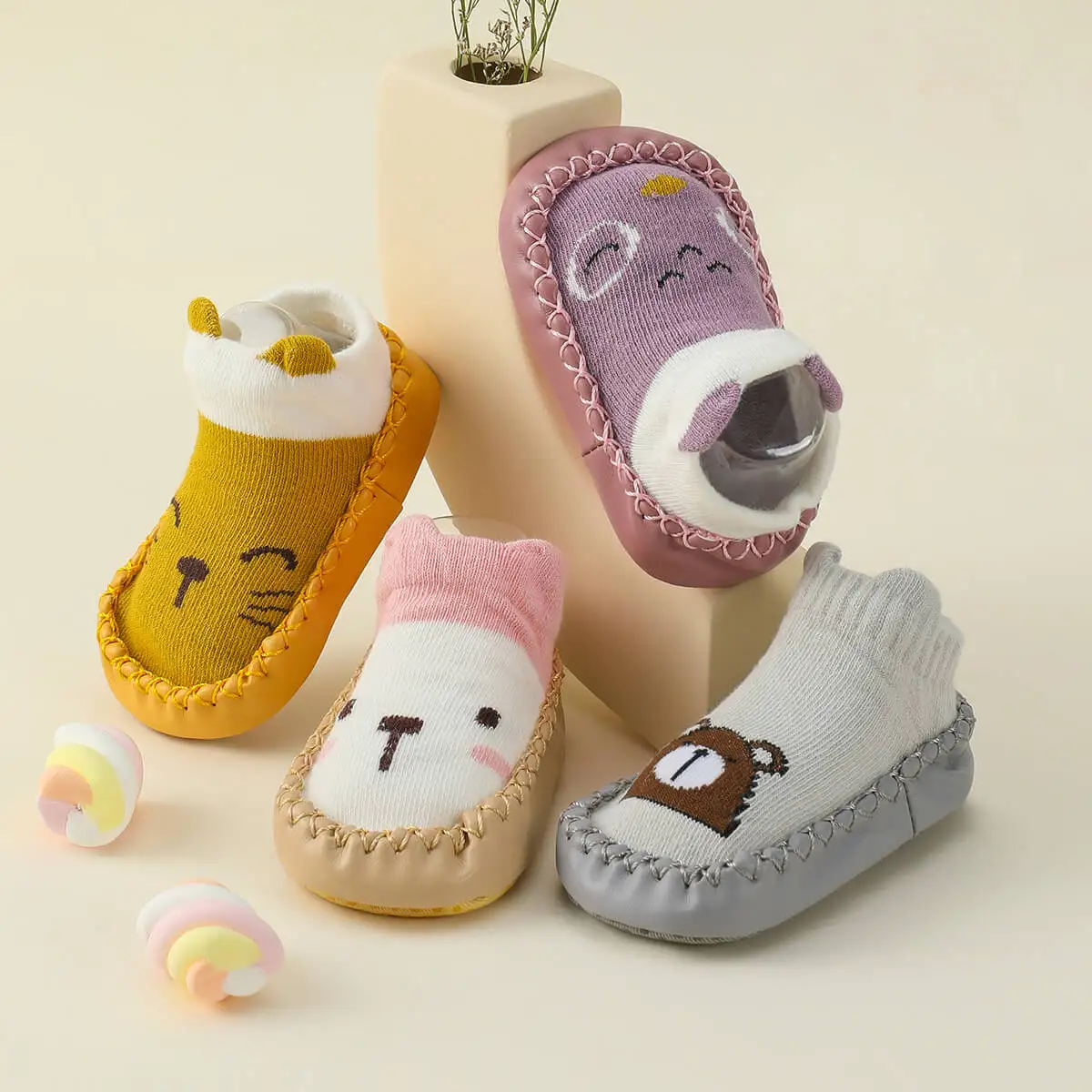 

hibobi Baby Socks With Rubber Soles Infant Sock Newborn Autumn Winter Children Floor Socks Shoes Anti Slip Soft Sole Sock