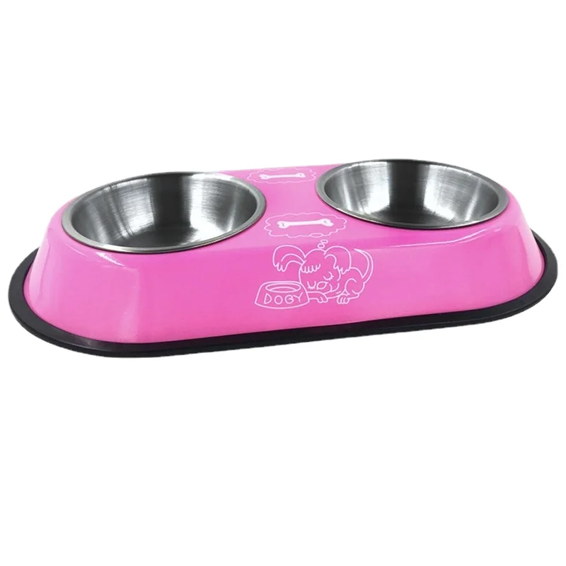 

Pet Dog Bowl Feeding Double Bowl Dog Cat Food Station Stainless Steel Water Food Bowl Grain Dispenser Cat Supplies Accessories