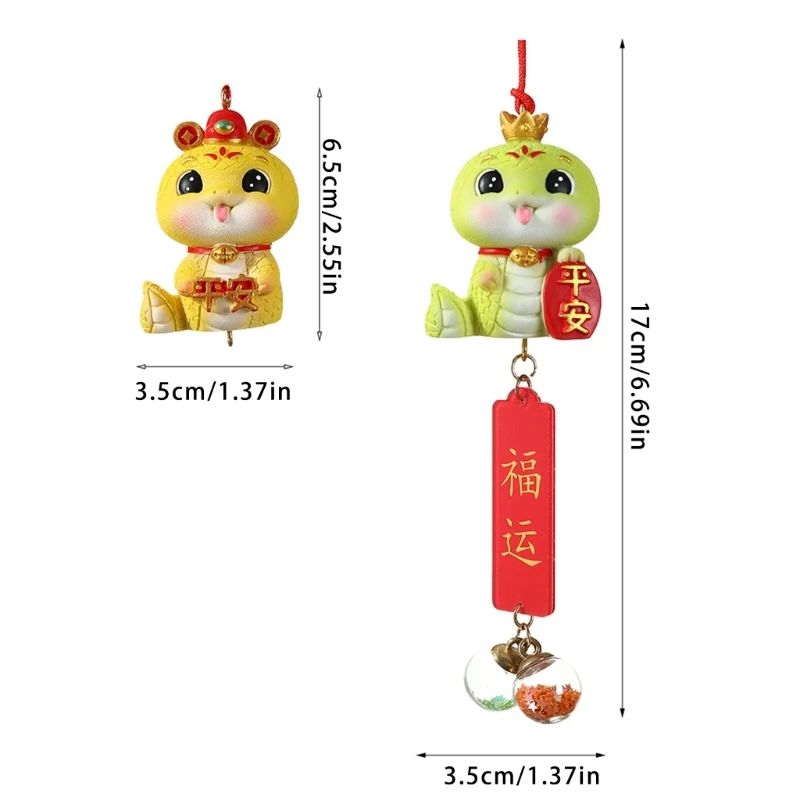 N0HB Подвески в виде змеи по китайскому зодиаку Традиционный новогодний декор для