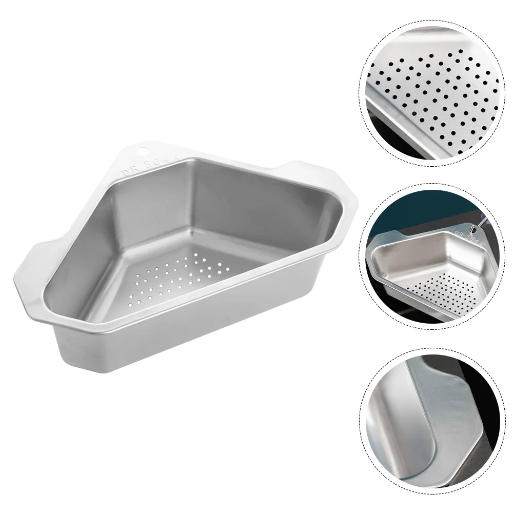 

Triangle Corner Strainer Triangular Sink Drain Shelf Corner Sink Strainer Basket