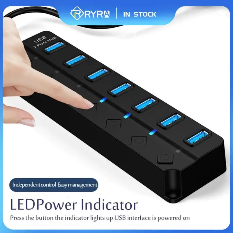

Многофункциональный 7-в-1 концентратор RYRA USB3.0, 7-портовый концентратор, расширительный компьютер One Drag Seven, мультиинтерфейсный концентратор с переключателем