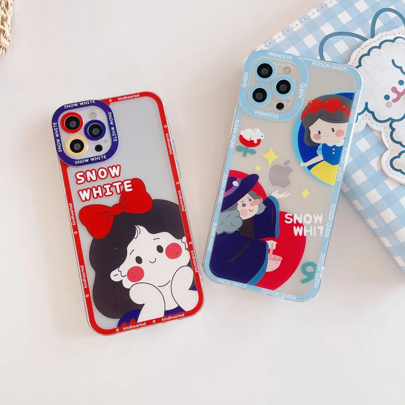 

Disney Snow White And The Witch Princess Phone Case for iPhone 11 12 13 mini pro XS MAX 8 7 6 6S Plus X XR