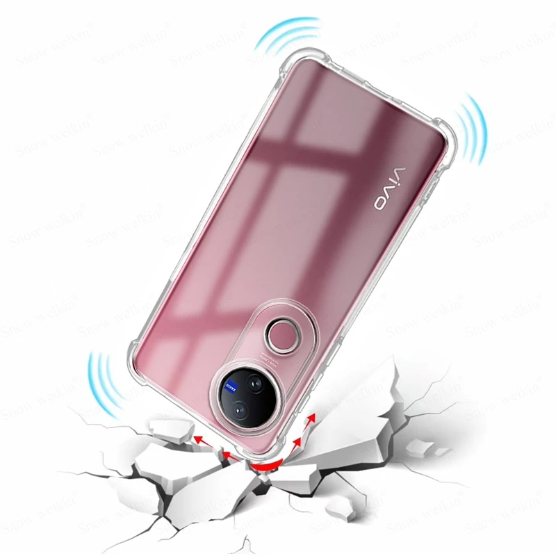 Для Vivo V50 противоударная подушка безопасности полная защита мягкий чехол из ТПУ